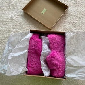 steve madden furry pink platform shoes